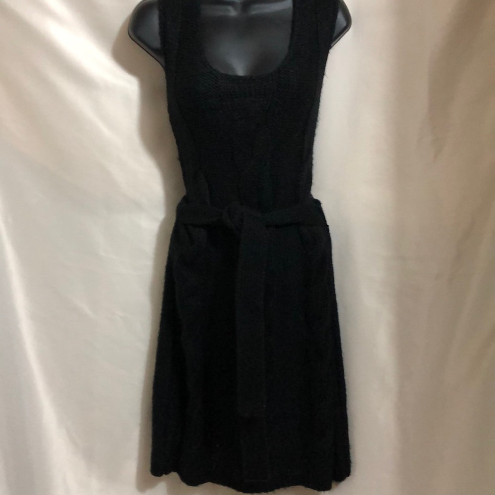 Olivia Sky Black Cable knit Sweater Dress